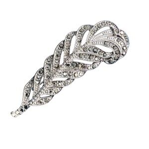 Vintage Silver Tone Feather Brooch Pin Coquette Nature Retro Luxury Jewelry Gift